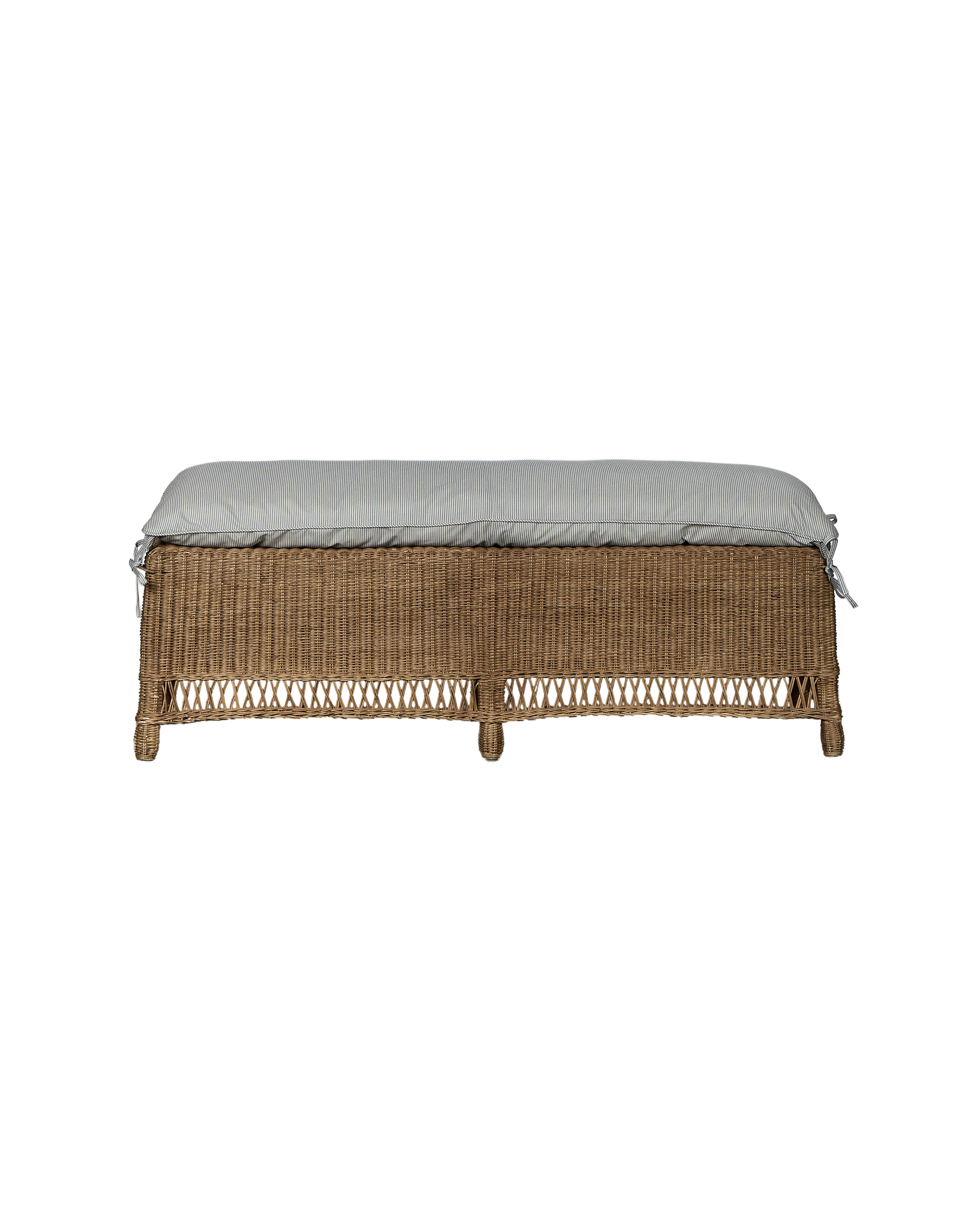 Boxwood Rattan Bench - Bayside Stripe - Image 4