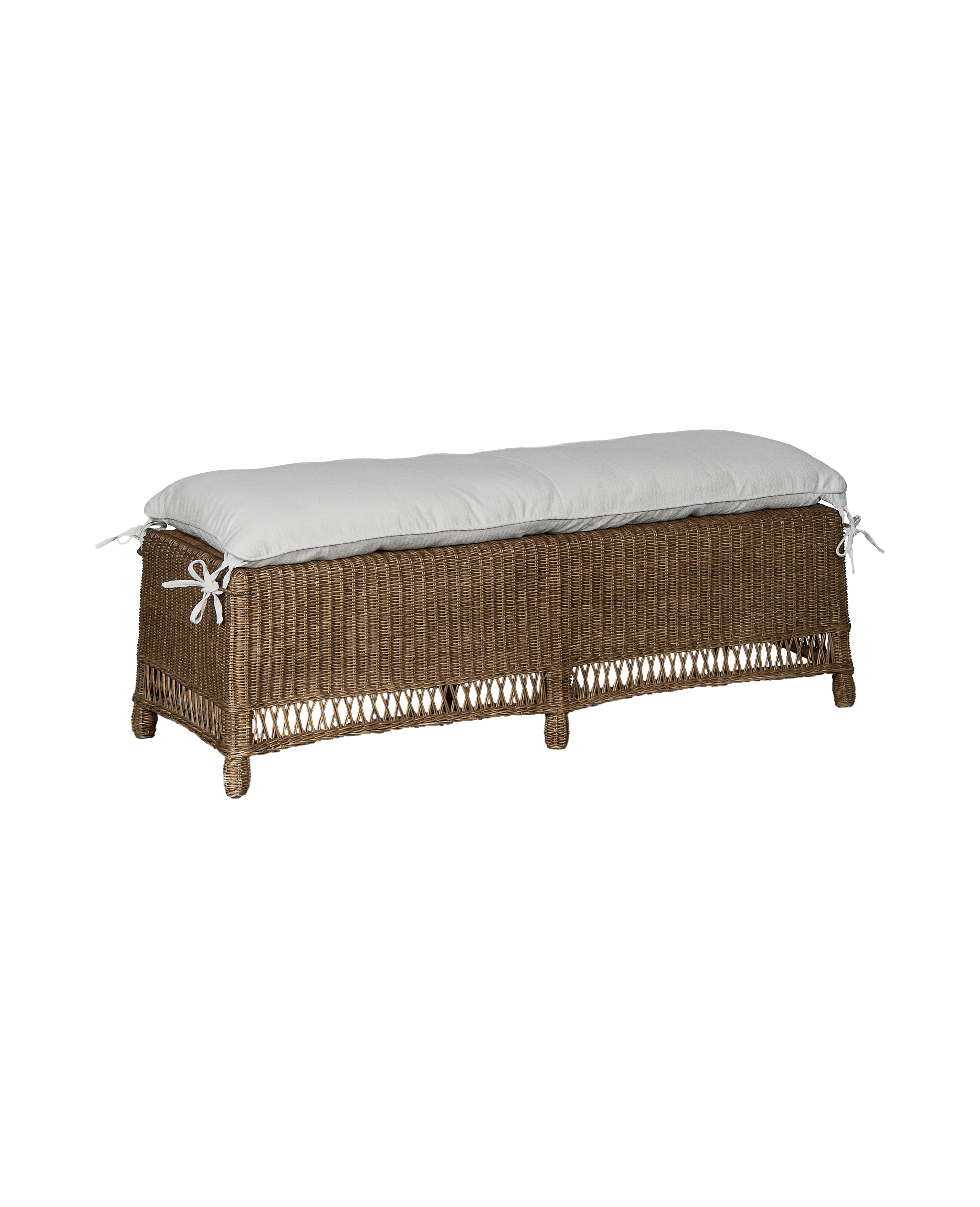 Boxwood Rattan Bench - Shell