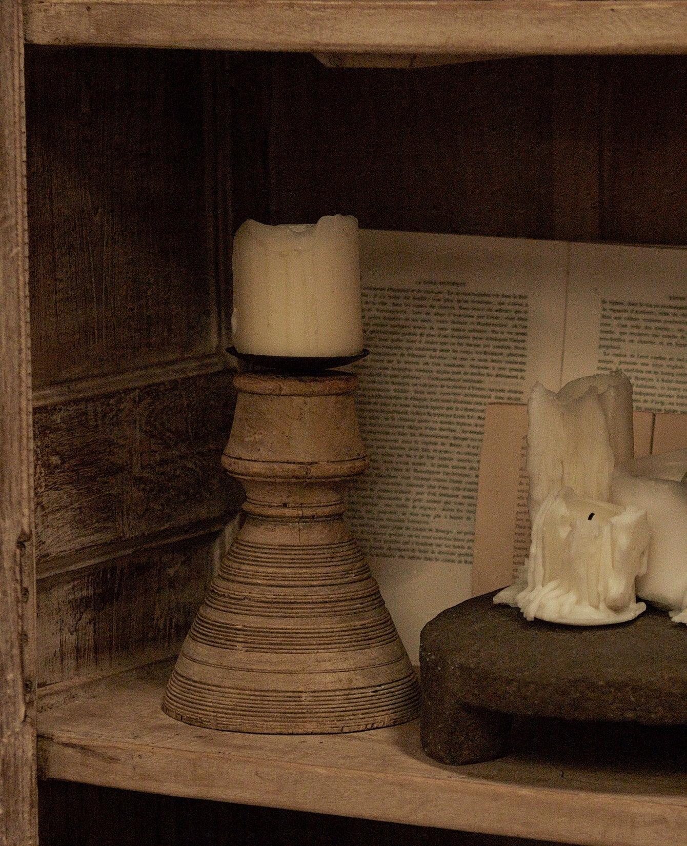 Cup Pillar Candle Stand - Bleached - Image 3