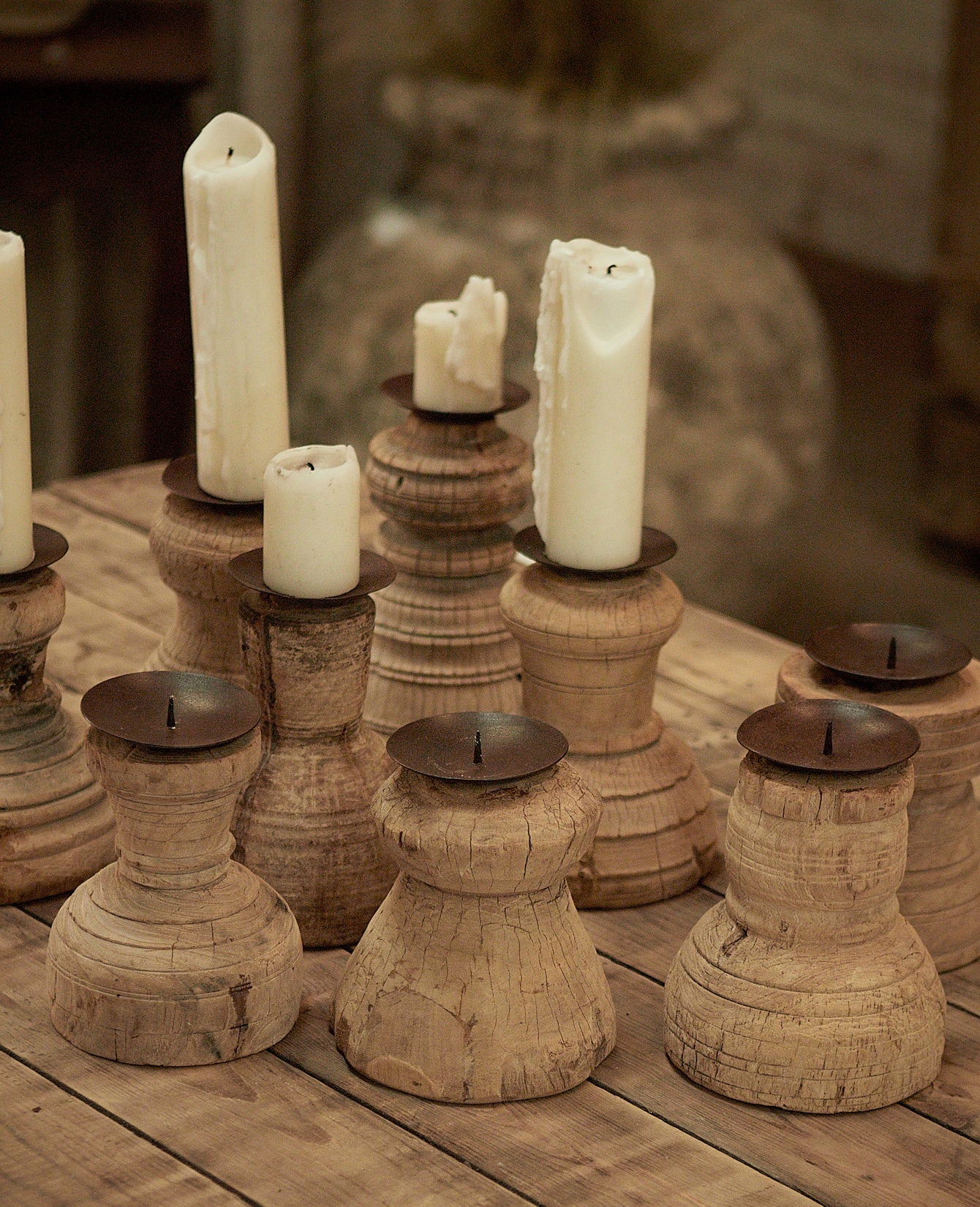 Cup Pillar Candle Stand - Bleached - Image 4