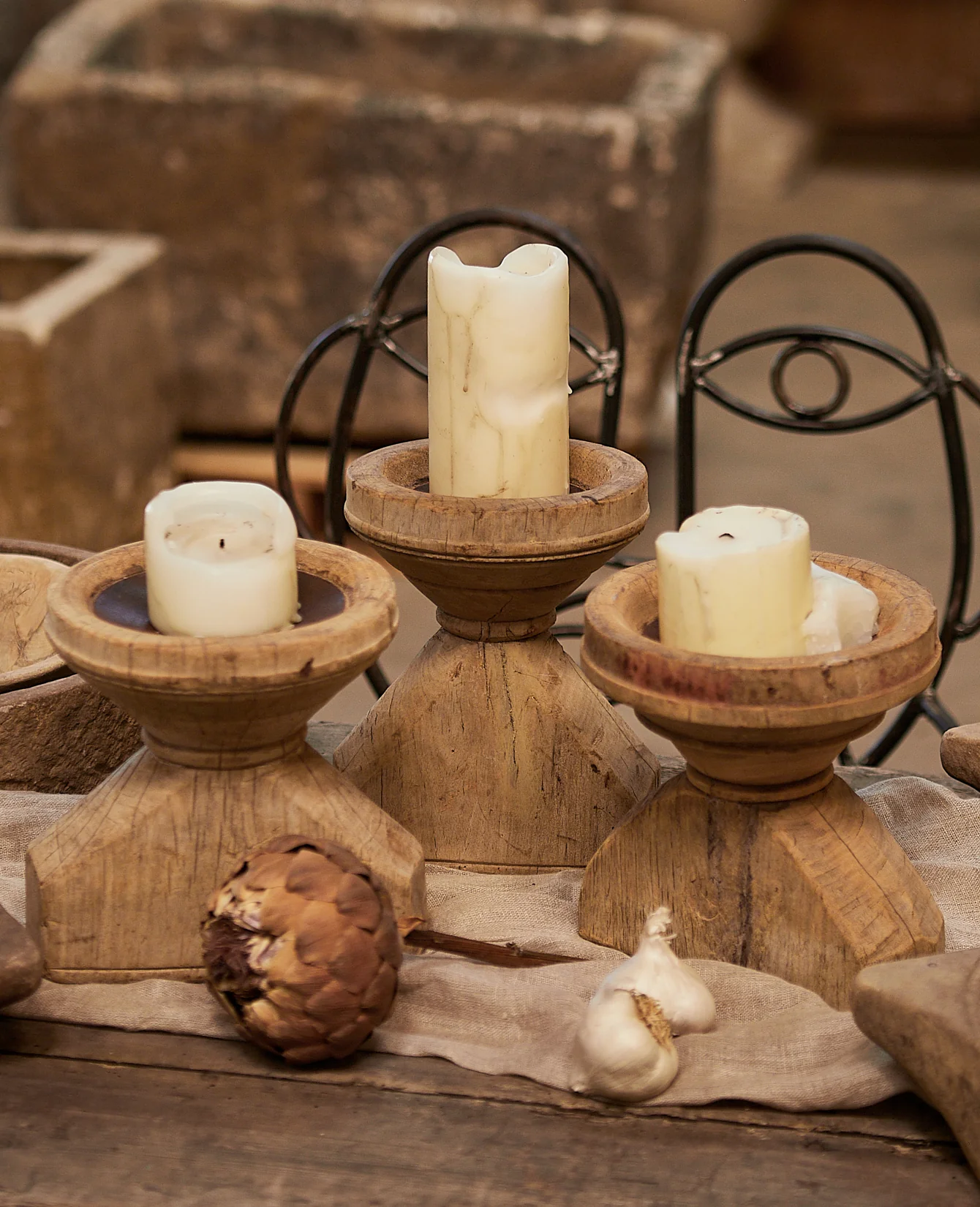Seeder Pillar Candle Stand - Bleached - Image 3