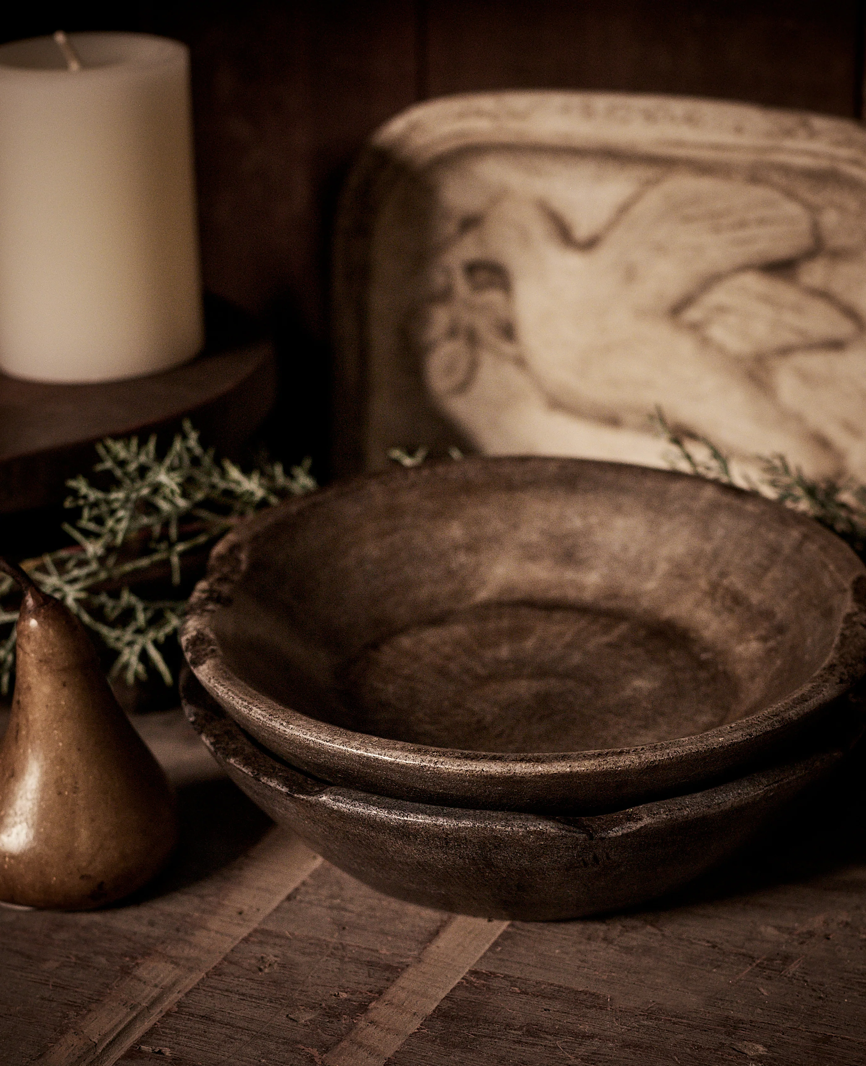 Carved Marble Bowl - Gray - Image 7