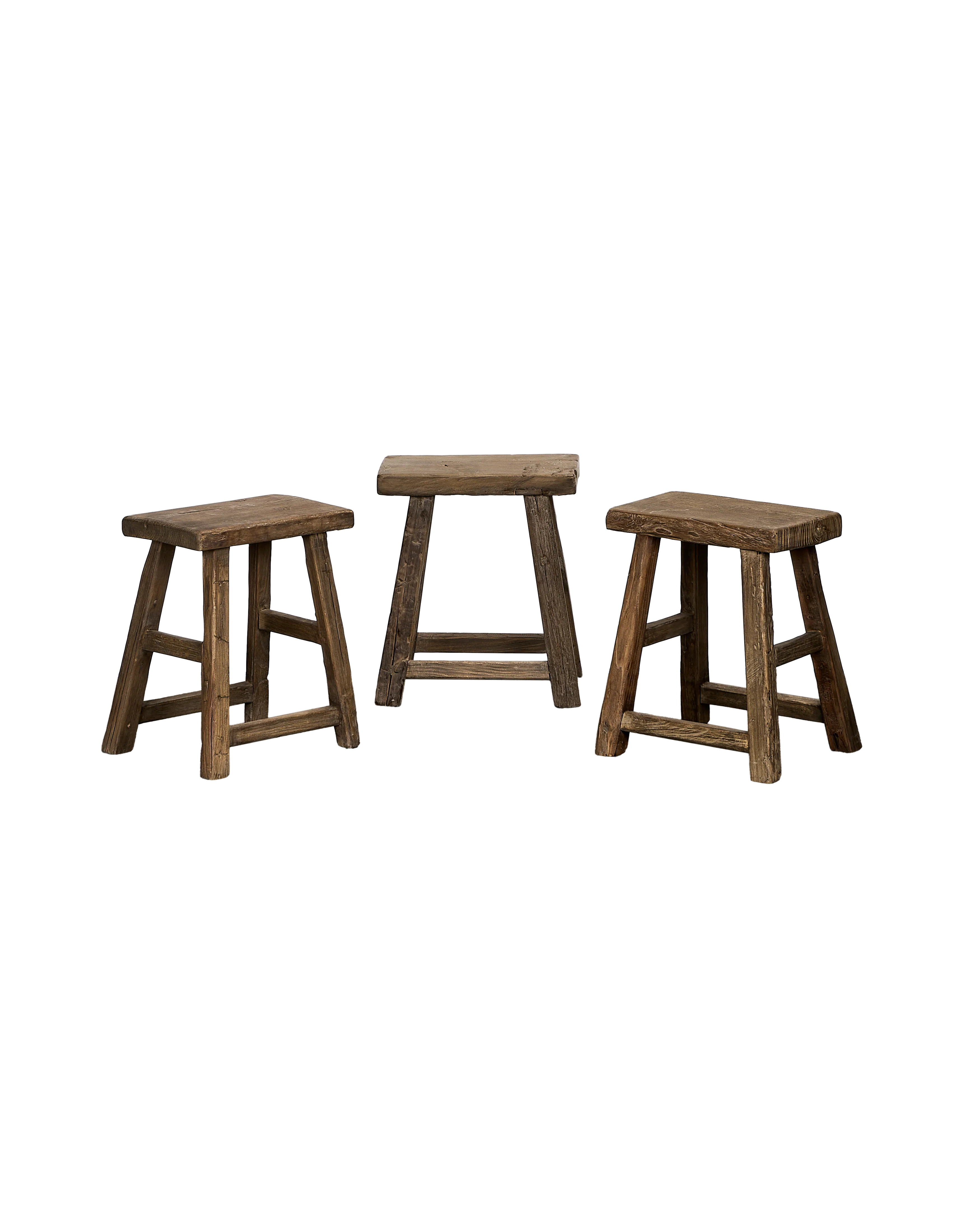 Elm Wood Stool - Natural - Image 3