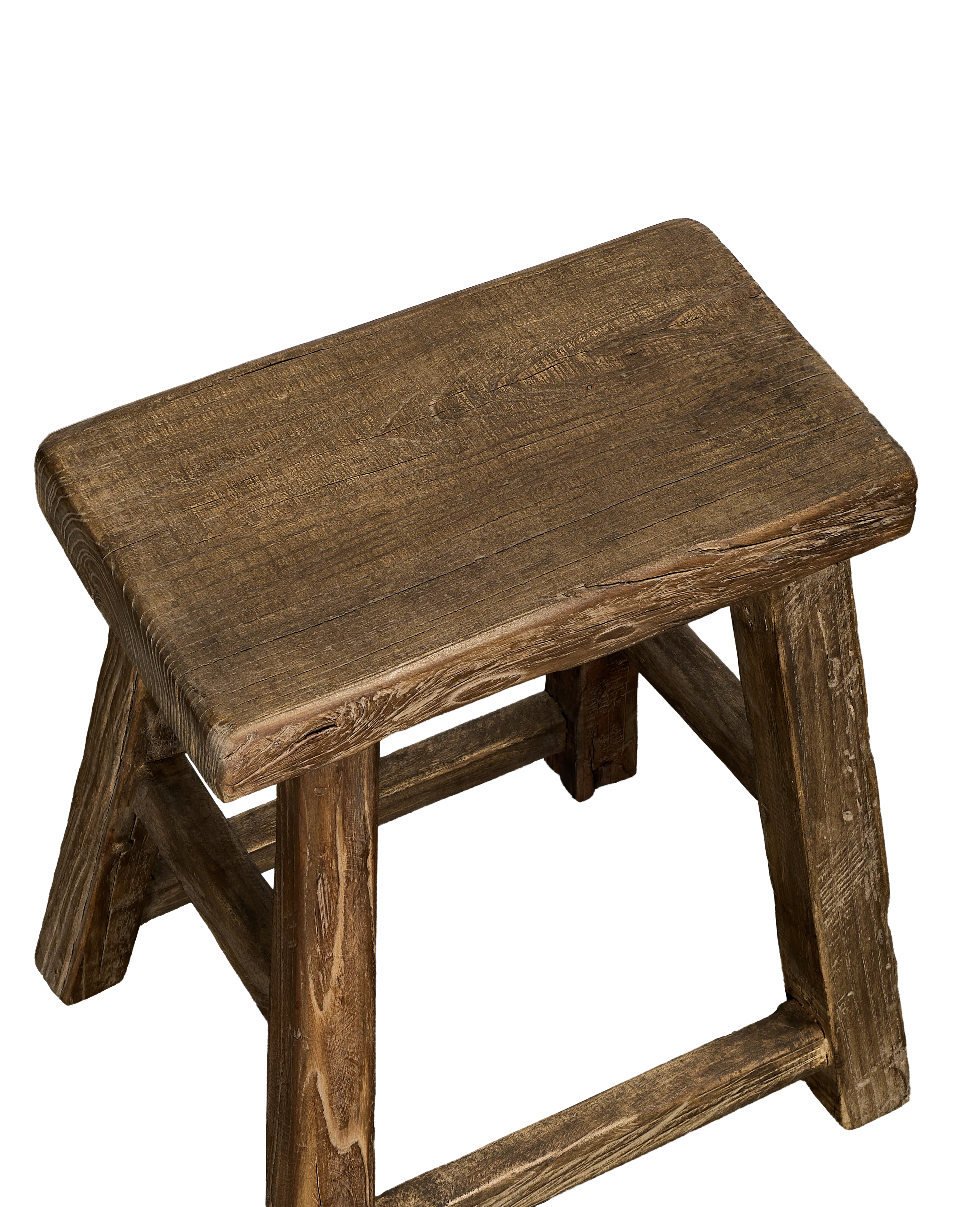 Elm Wood Stool - Natural - Image 4