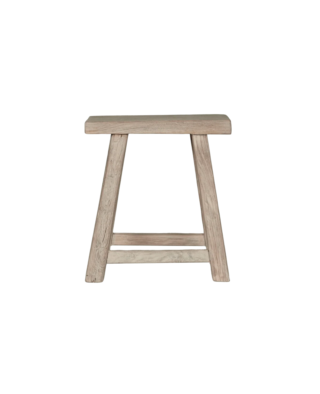 Elm Wood Stool - White Wash - Image 2