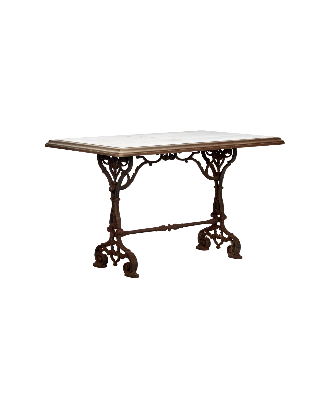 Liege Marble Cafe Table - Wood Trim
