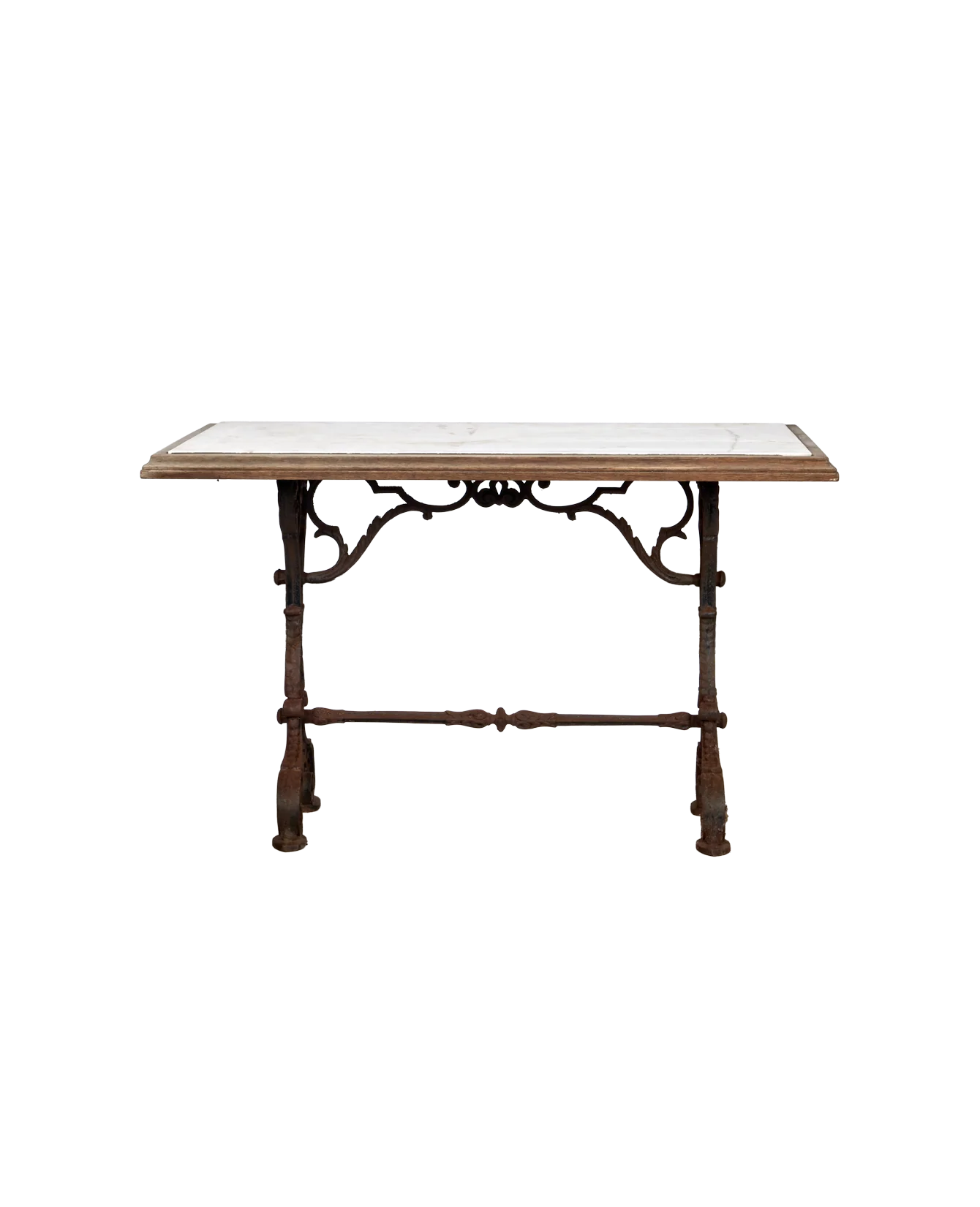 Liege Marble Cafe Table - Wood Trim - Image 2