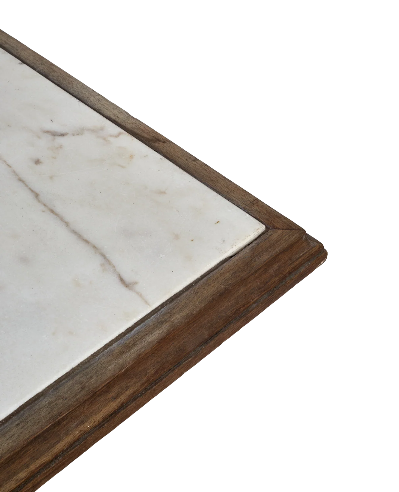 Liege Marble Cafe Table - Wood Trim - Image 3