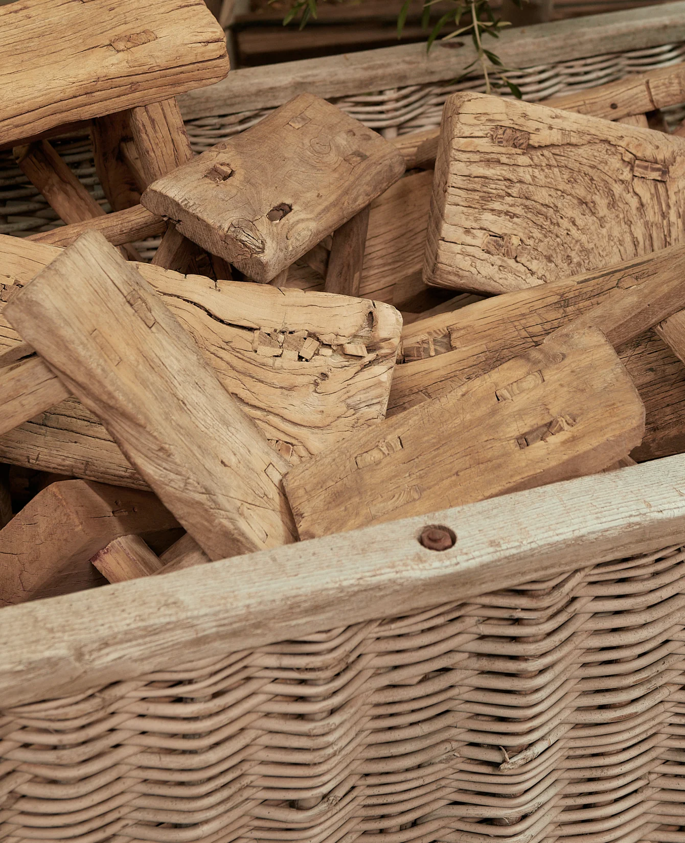 Mini Elm Wood Stool - Image 4