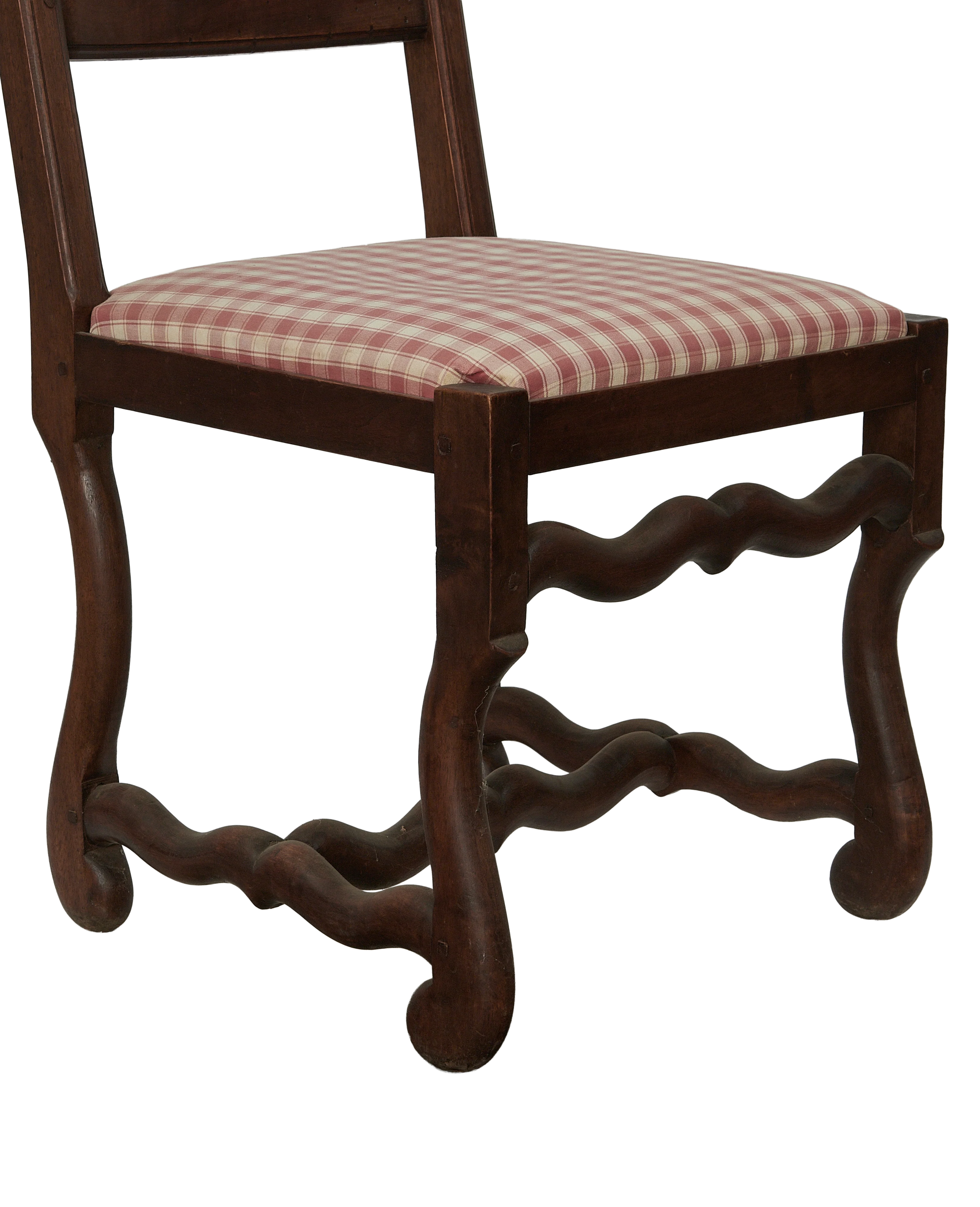 Mutton Foot Chairs - Red Check - Image 8
