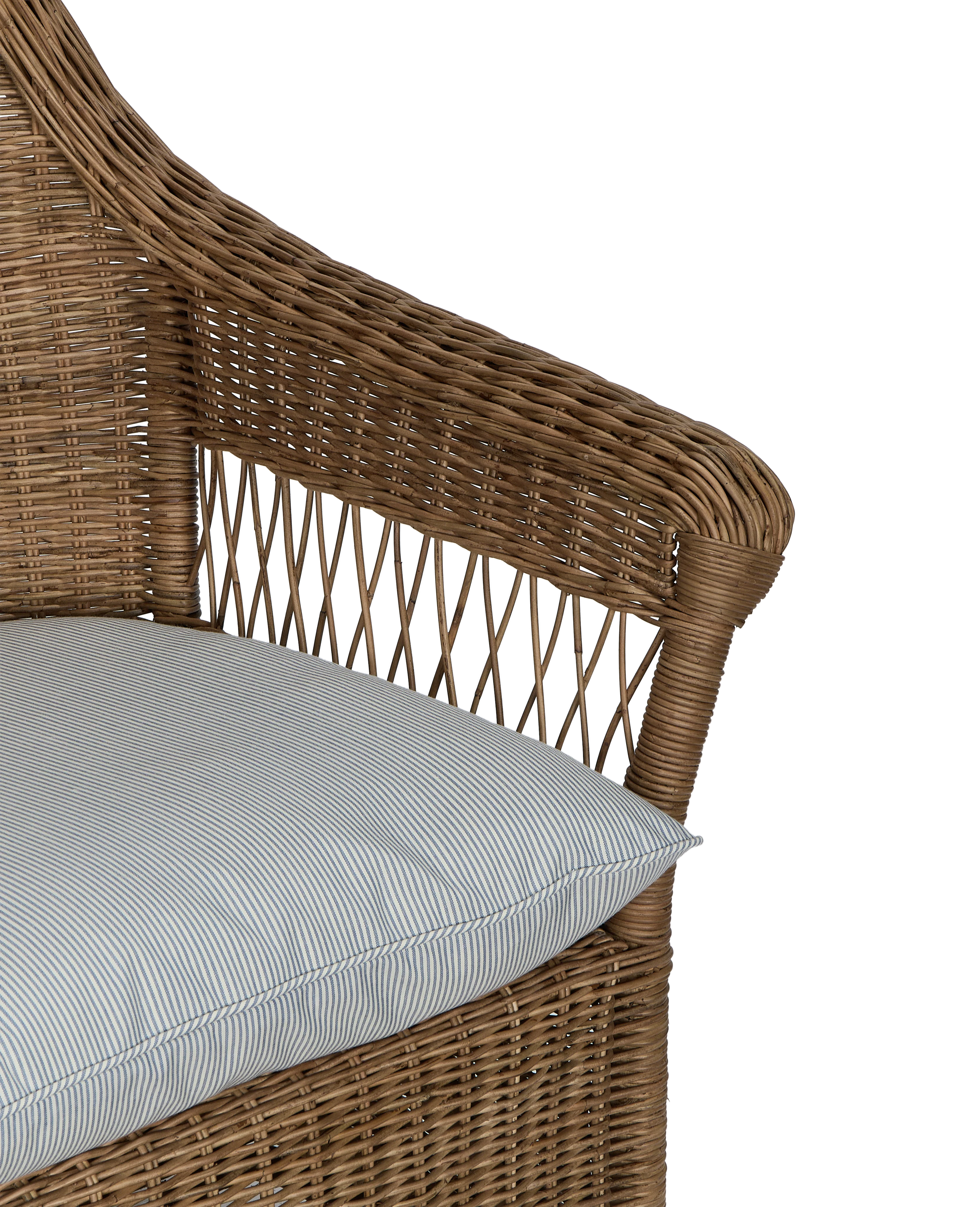 Reader Rattan Armchair - Bayside Stripe - Image 7