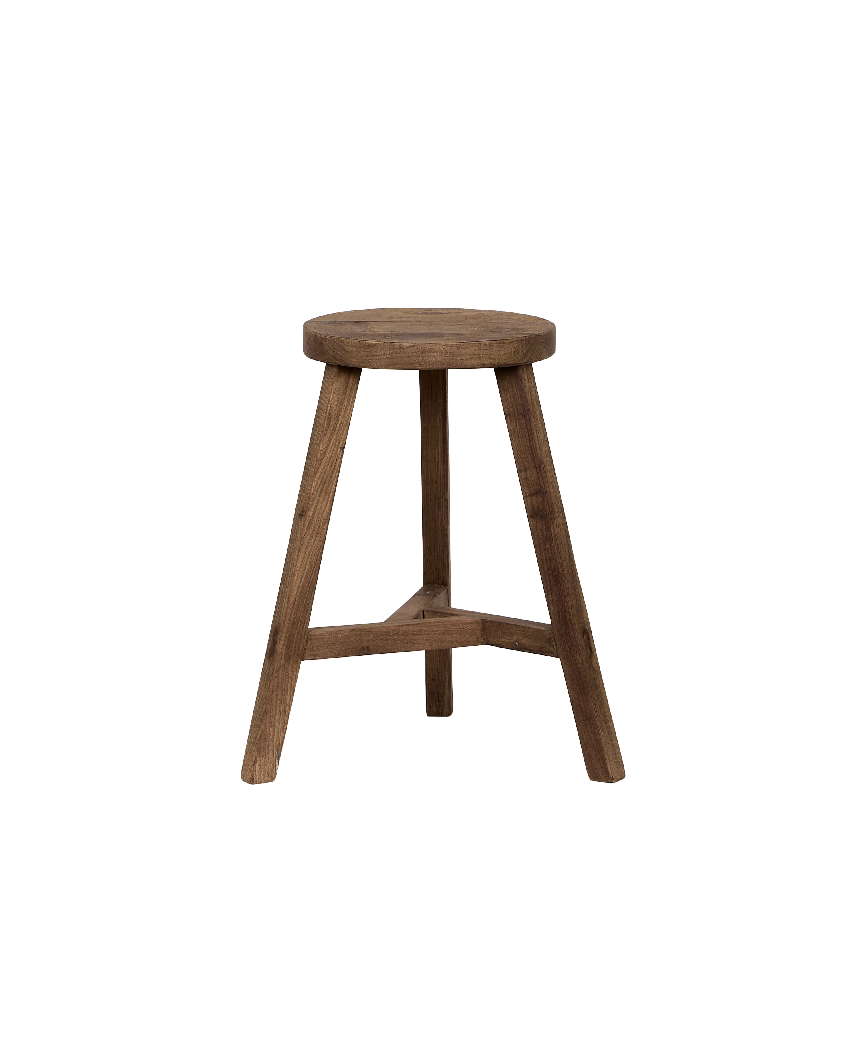 Round Reclaimed Wood Stool