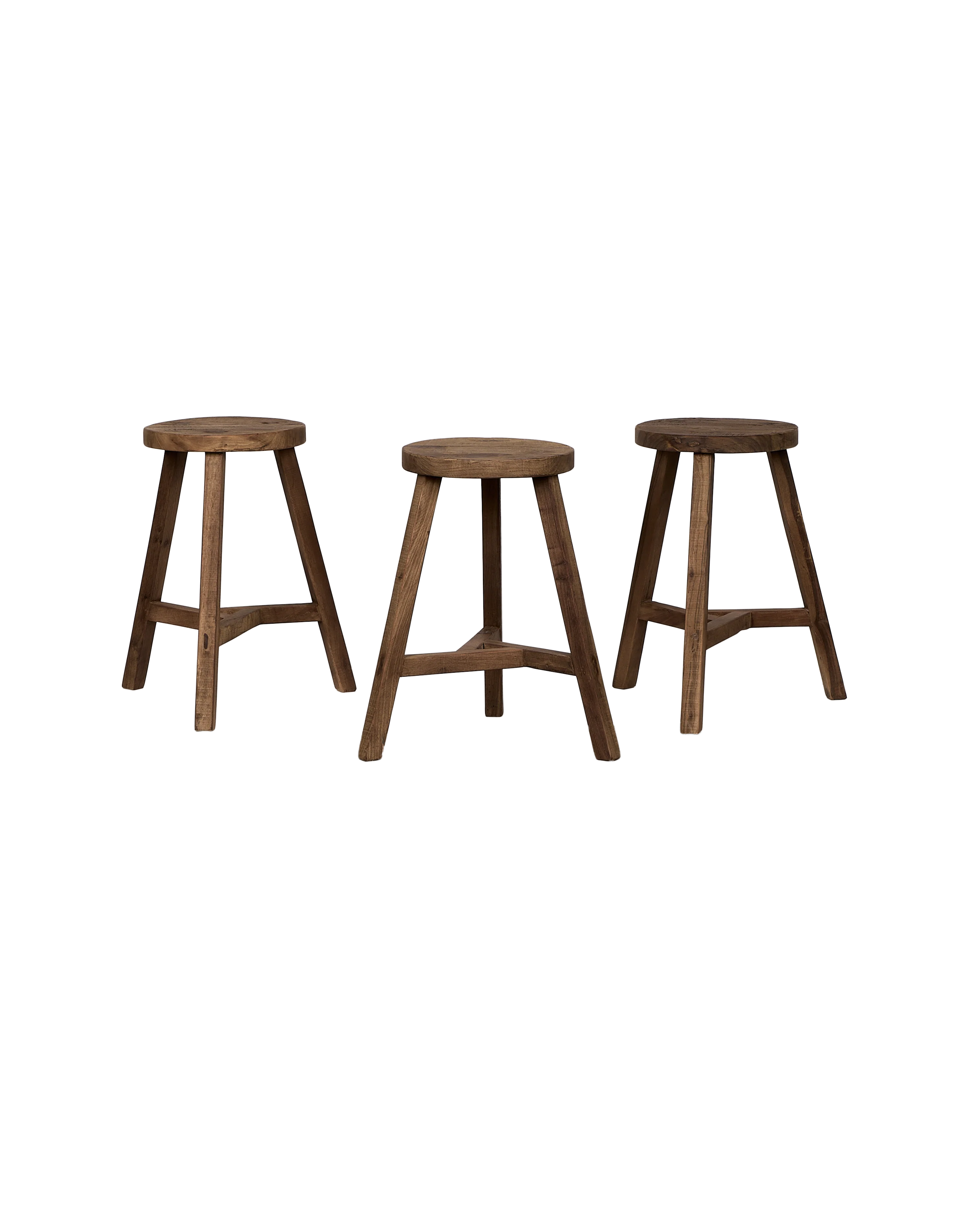 Round Reclaimed Wood Stool - Image 2