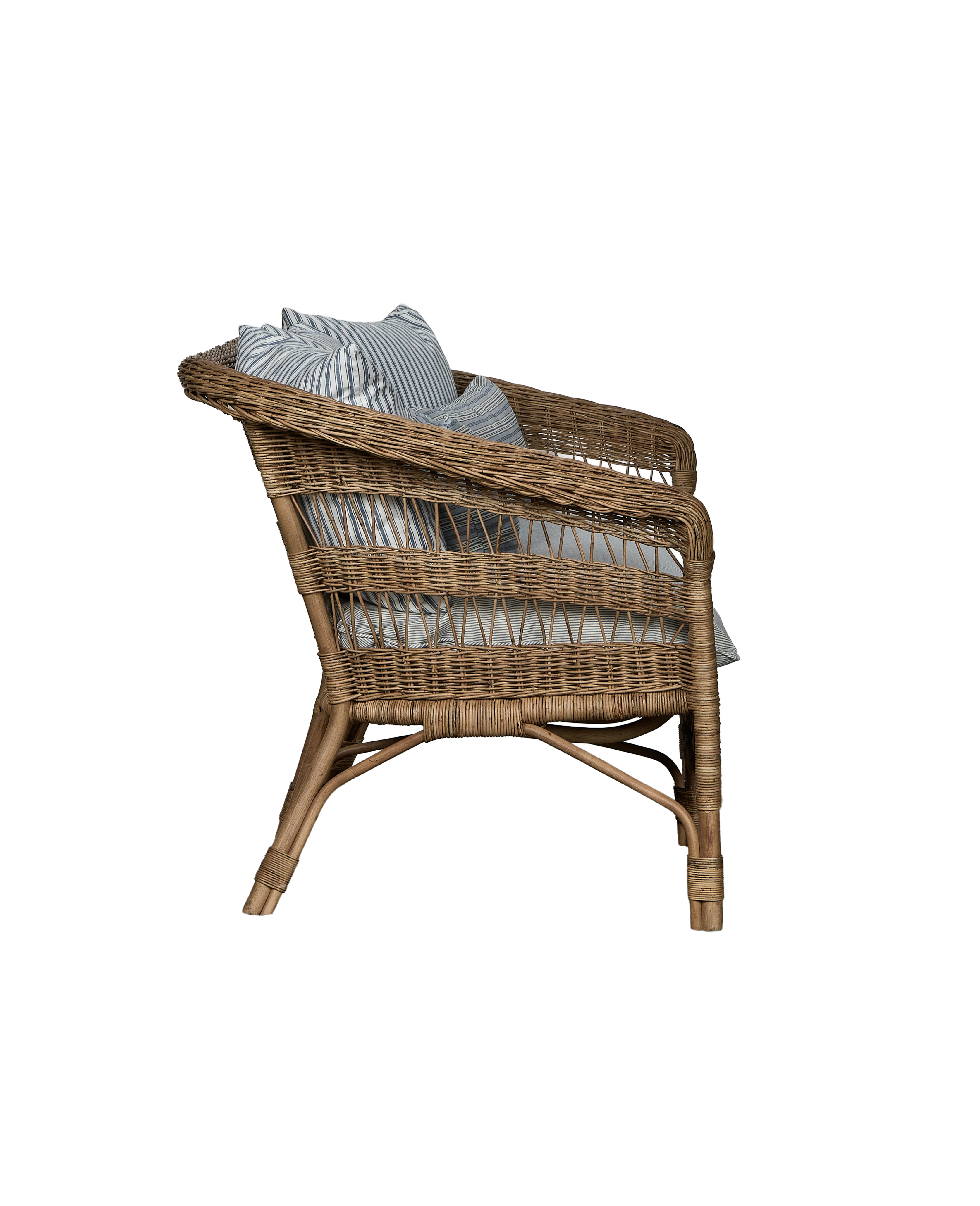 Sanctuary Rattan Loveseat - Bayside Stripe - Image 7