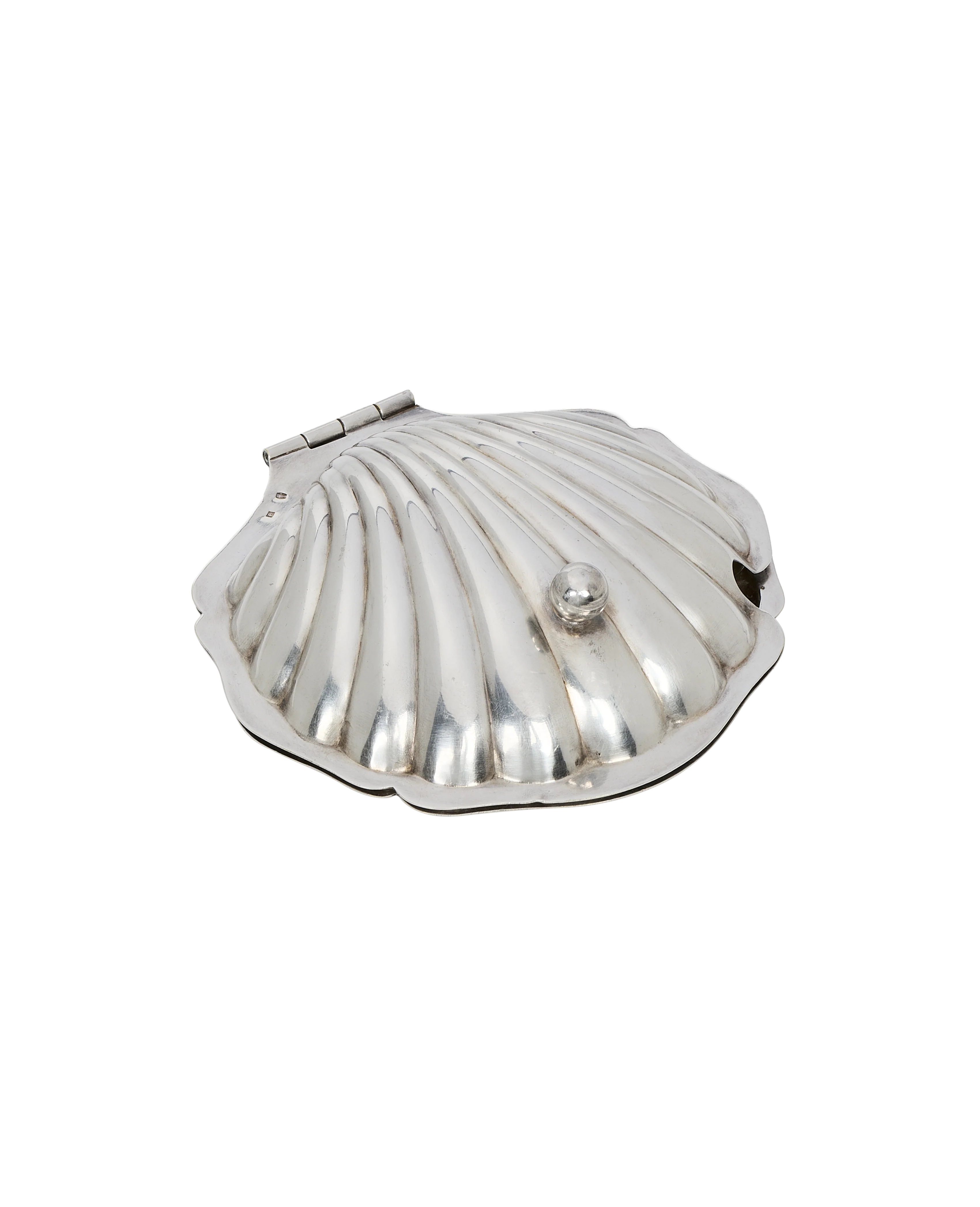 Shell Butter Dish - Silver-Plated