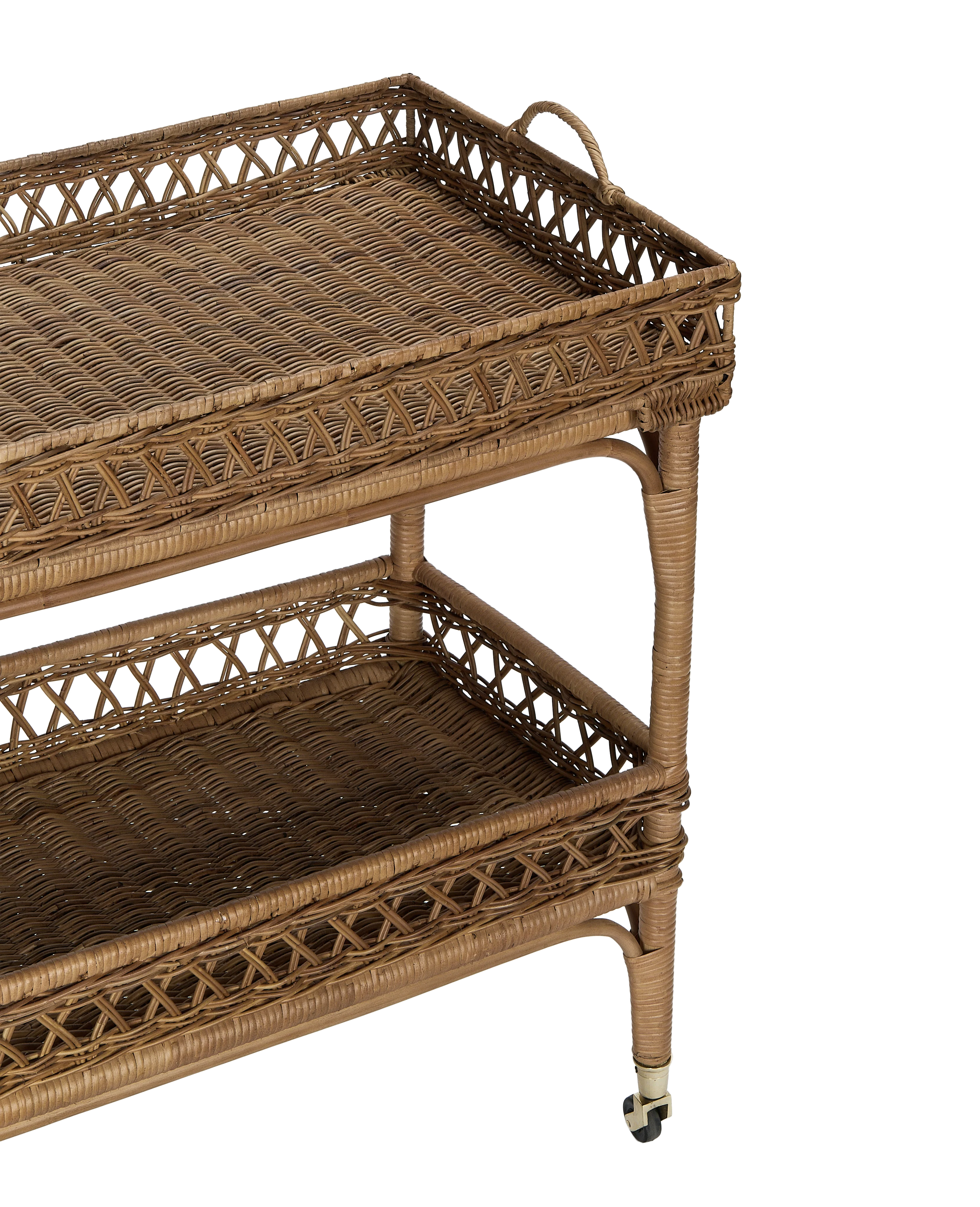 Sidecar Rattan Bar Cart - Image 3
