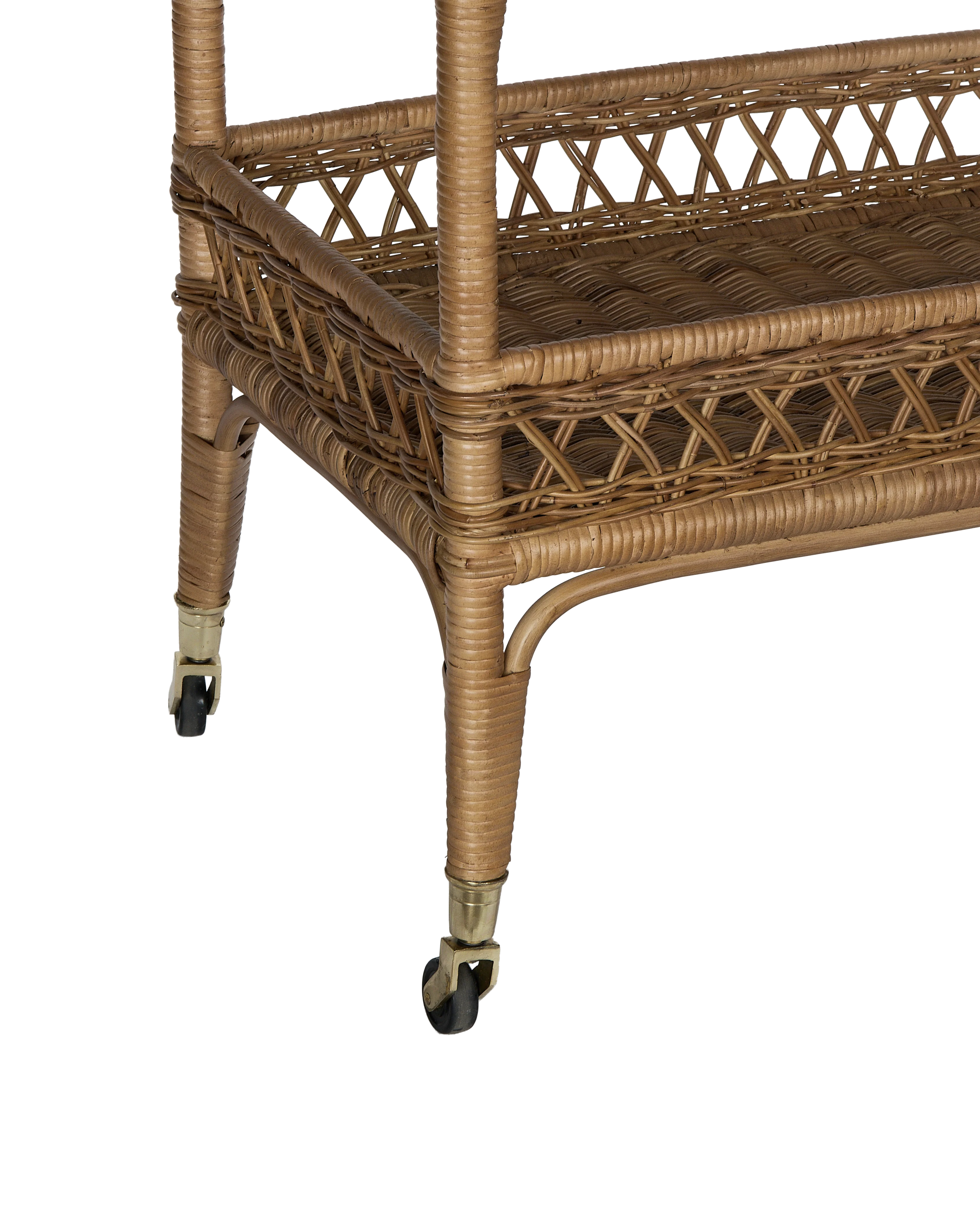 Sidecar Rattan Bar Cart - Image 4
