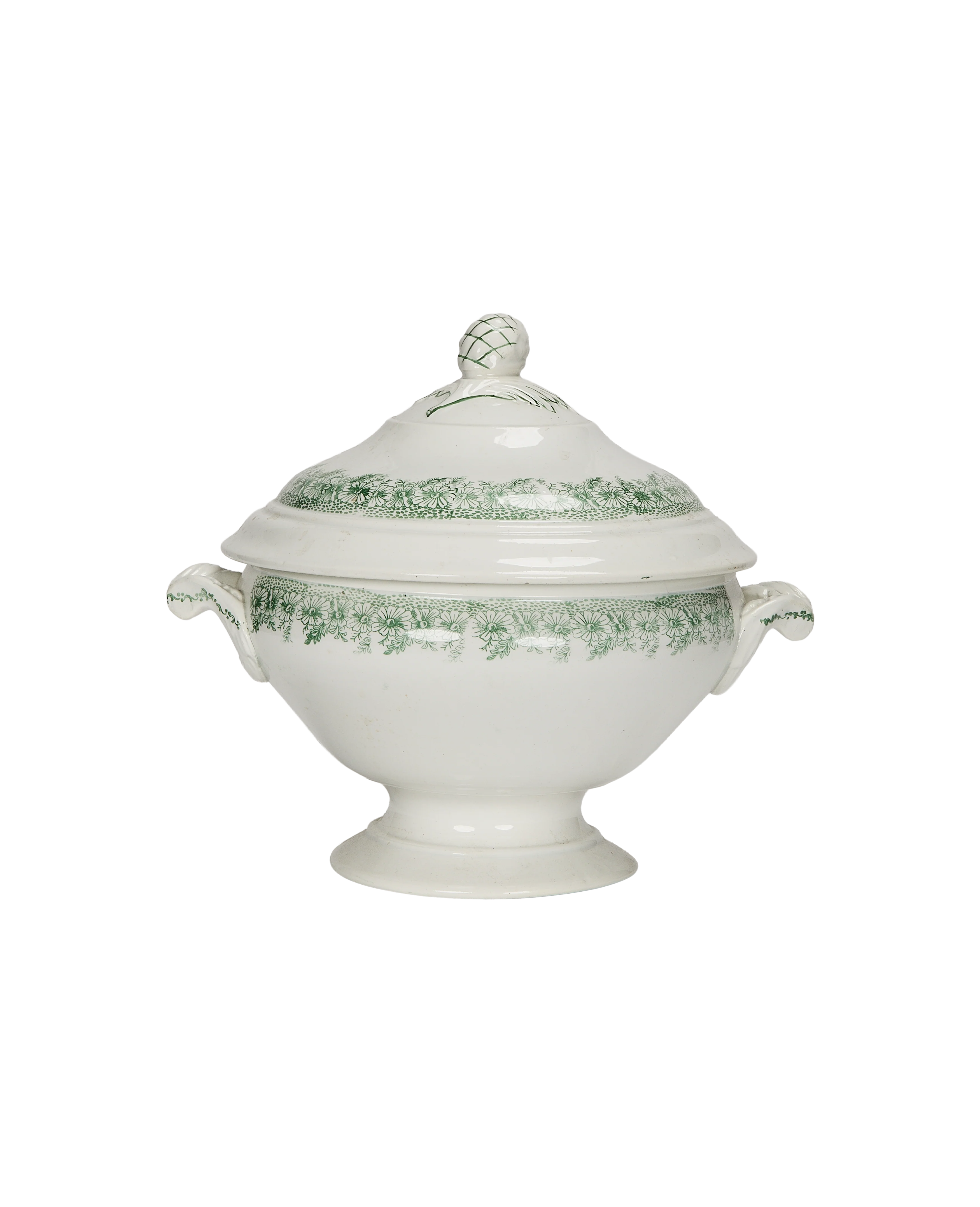 Green and White Soup Tureen