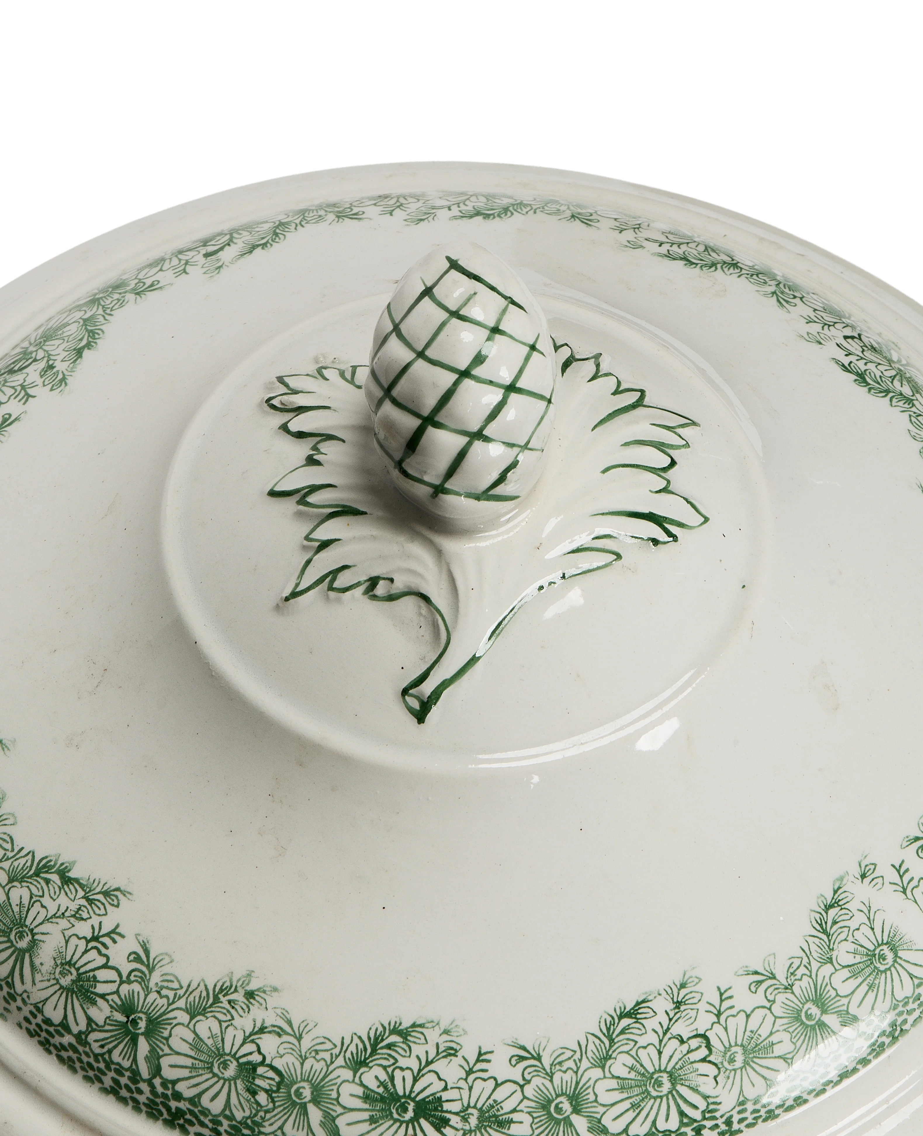 Green and White Soup Tureen - Image 2